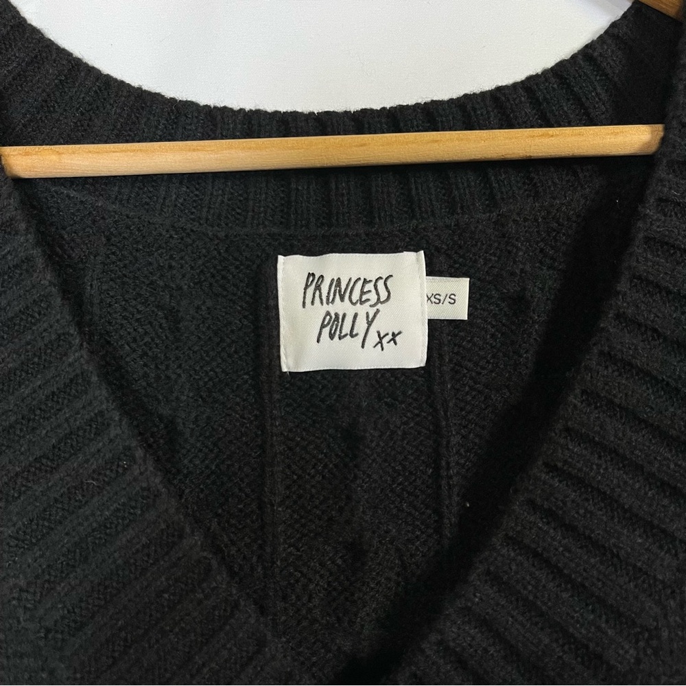 Princess Polly Antonia Sweater Vest Cable knit‎ Oversized Size XS/S - Picture 7 of 9